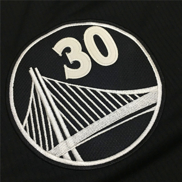 Maillot Authentique Manche Courte Warriors Curry 30 Noir
